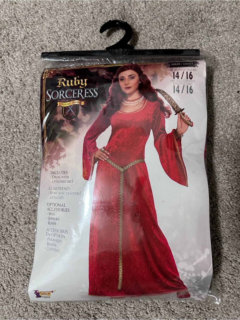 Women’s Ruby Red Sorceress Mother Gothel Costume size 14/16